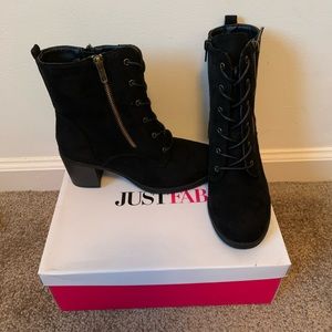 Black suede boots